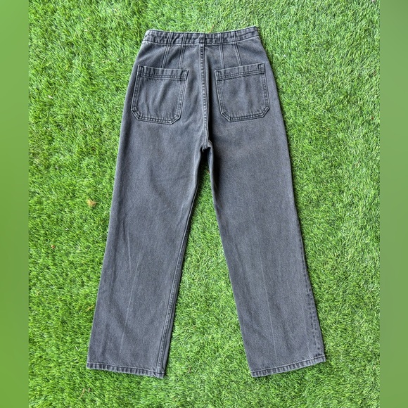 Reformation Jeans Eloise High Rise Exposed Button Seine Wash Black Jeans Size 24 - Picture 6 of 7